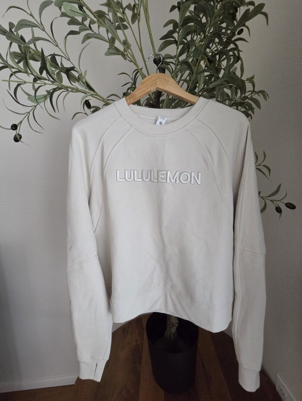 lululemon athletica Cream Logo Crewneck Sweatshirt